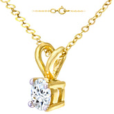 0.25ct Round Diamond Claw Set Solitaire Pendant in UK Hallmarked 9ct Yellow Gold
